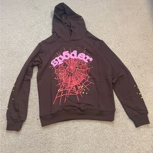 Sp5der Authentic Brown Men’s Hoodie Sweatshirt Medium Brand New